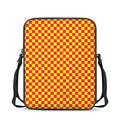 Red And Yellow Checkered Pattern Print Rectangular Crossbody Bag