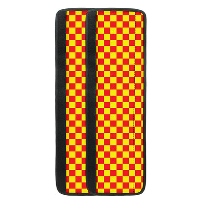 Red And Yellow Checkered Pattern Print Refrigerator Handle Covers