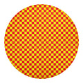 Red And Yellow Checkered Pattern Print Round Blanket