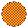 Red And Yellow Checkered Pattern Print Round Floor Mat