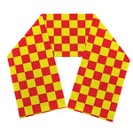 Red And Yellow Checkered Pattern Print Scarf