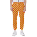 Red And Yellow Checkered Pattern Print Joggers
