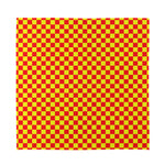 Red And Yellow Checkered Pattern Print Silk Bandana