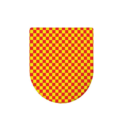 Red And Yellow Checkered Pattern Print Toilet Lid Cover