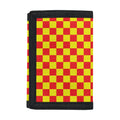 Red And Yellow Checkered Pattern Print Trifold Wallet
