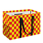 Red And Yellow Checkered Pattern Print Utility Tote Bag