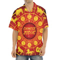 Red And Yellow Chinese Zodiac Print Aloha Shirt