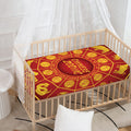 Red And Yellow Chinese Zodiac Print Baby Crib Sheet