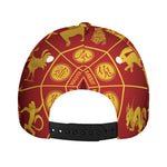 Red And Yellow Chinese Zodiac Print Baseball Cap