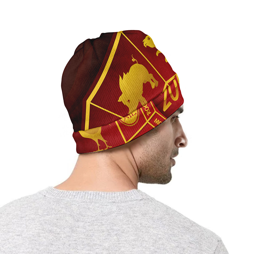 Red And Yellow Chinese Zodiac Print Beanie