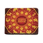 Red And Yellow Chinese Zodiac Print Bifold Wallet