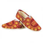 Red And Yellow Chinese Zodiac Print Casual Shoes
