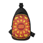Red And Yellow Chinese Zodiac Print Chest Bag