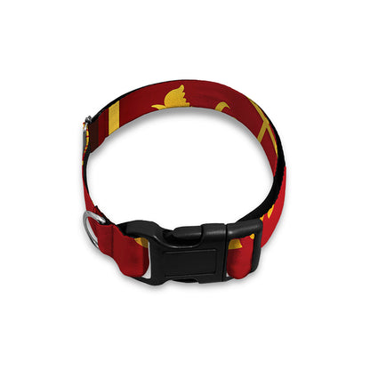 Red And Yellow Chinese Zodiac Print Dog Collar