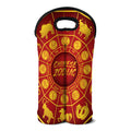 Red And Yellow Chinese Zodiac Print Double Neoprene Wine Tote