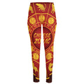 Red And Yellow Chinese Zodiac Print High-Waisted Pocket Leggings