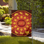 Red And Yellow Chinese Zodiac Print House Flag