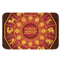 Red And Yellow Chinese Zodiac Print Indoor Door Mat