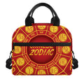 Red And Yellow Chinese Zodiac Print Insulated Lunch Bag