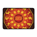 Red And Yellow Chinese Zodiac Print Kitchen Mat