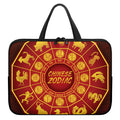 Red And Yellow Chinese Zodiac Print Laptop Sleeve With Handle