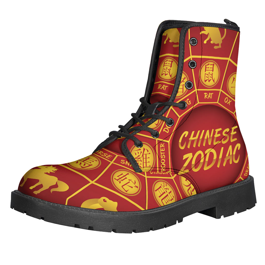 Red And Yellow Chinese Zodiac Print Backpack