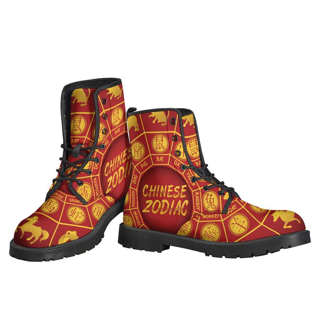 Red And Yellow Chinese Zodiac Print Backpack