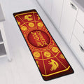 Red And Yellow Chinese Zodiac Print Long Kitchen Mat
