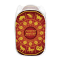Red And Yellow Chinese Zodiac Print Mesh Laundry Hamper