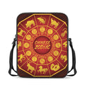 Red And Yellow Chinese Zodiac Print Rectangular Crossbody Bag