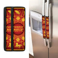 Red And Yellow Chinese Zodiac Print Refrigerator Handle Covers