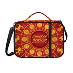 Red And Yellow Chinese Zodiac Print Shoulder Strap Bible Bag