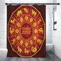Red And Yellow Chinese Zodiac Print Shower Curtain