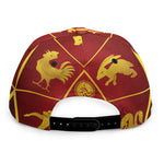 Red And Yellow Chinese Zodiac Print Snapback Cap