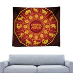 Red And Yellow Chinese Zodiac Print Tapestry