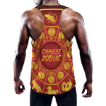 Red And Yellow Chinese Zodiac Print Training Tank Top