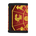 Red And Yellow Chinese Zodiac Print Trifold Wallet