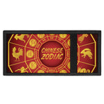 Red And Yellow Chinese Zodiac Print Trifold Wallet