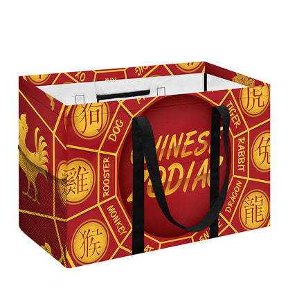 Red And Yellow Chinese Zodiac Print Utility Tote Bag