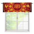 Red And Yellow Chinese Zodiac Print Window Valance