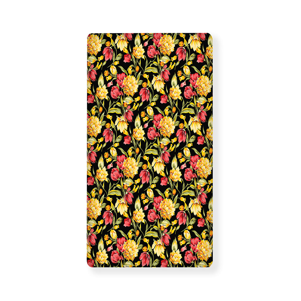 Red And Yellow Flowers Print Baby Crib Sheet