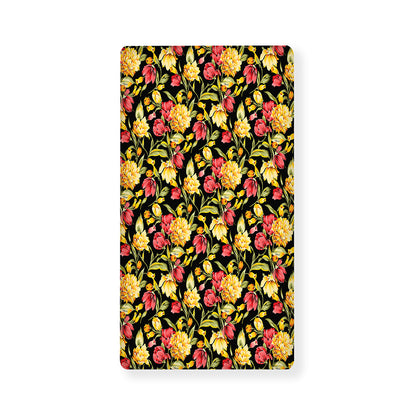 Red And Yellow Flowers Print Baby Crib Sheet