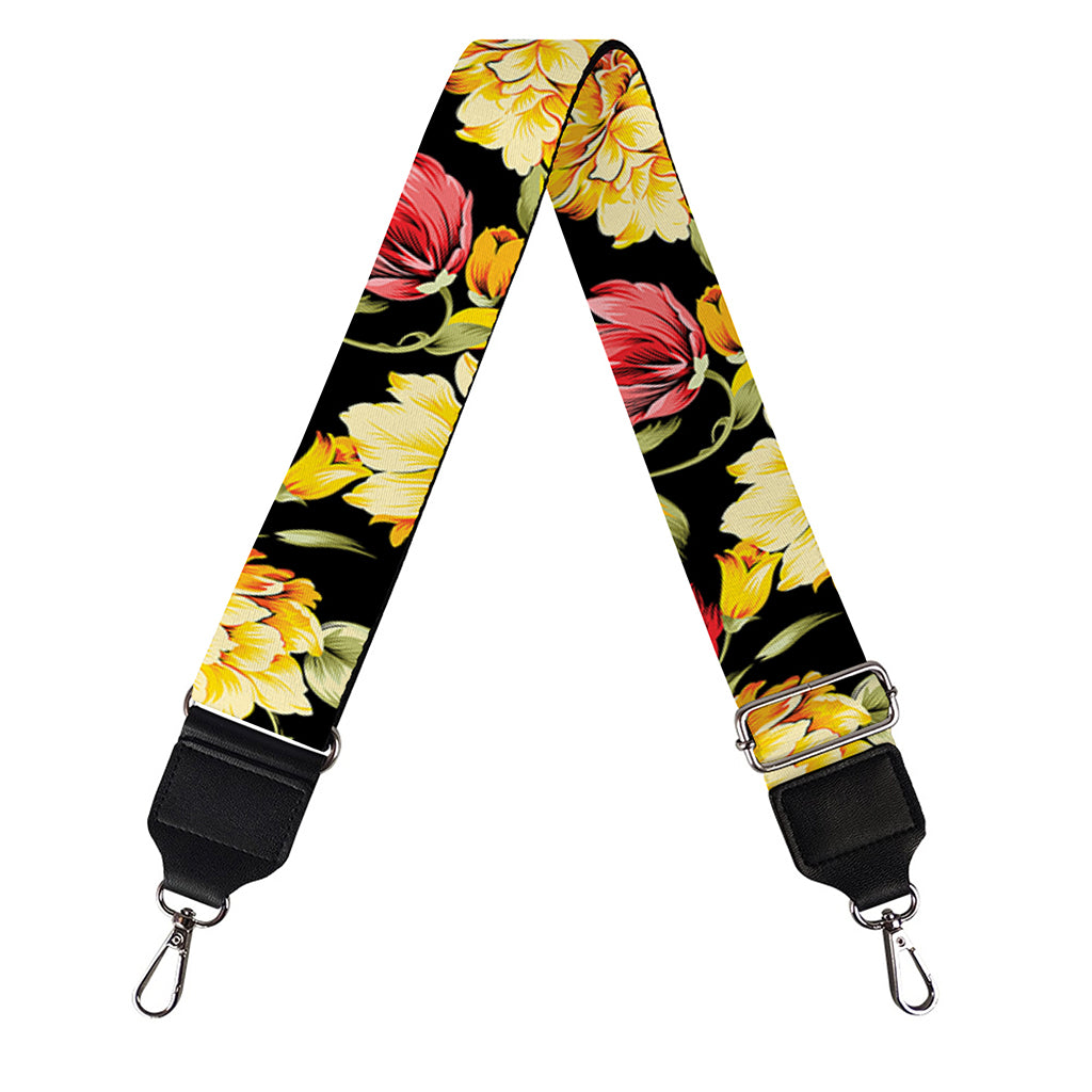 Red And Yellow Flowers Print Bag Strap