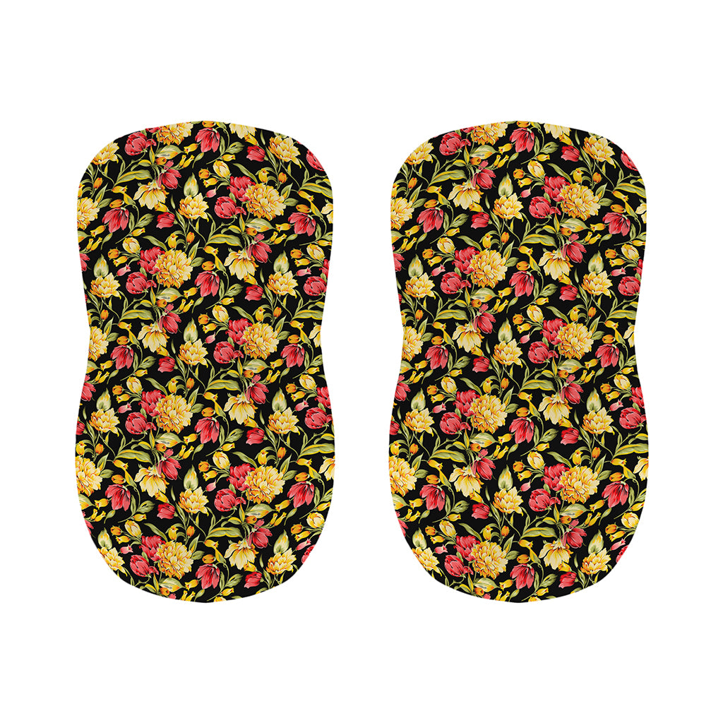 Red And Yellow Flowers Print Bar Stool Covers
