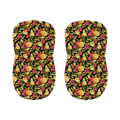 Red And Yellow Flowers Print Bar Stool Covers