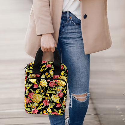 Red And Yellow Flowers Print Bible Tote Bag