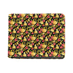 Red And Yellow Flowers Print Bifold Wallet