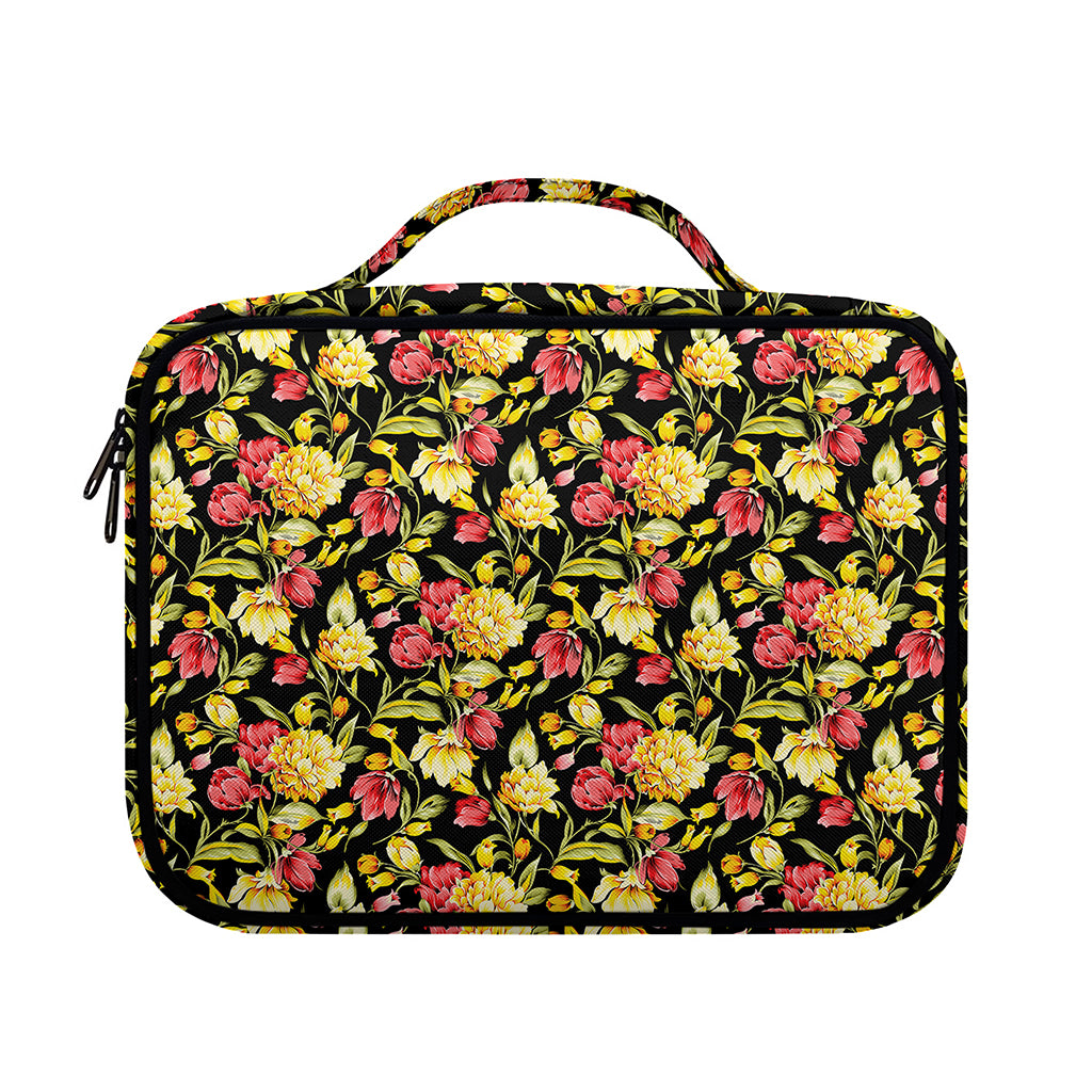 Red And Yellow Flowers Print Briefcase Bible Bag