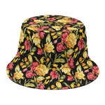 Red And Yellow Flowers Print Bucket Hat