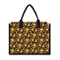 Red And Yellow Flowers Print Canvas Tote Bag